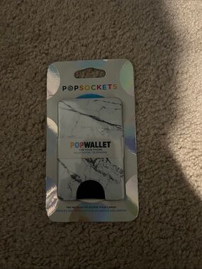 PopSocket PopWallet White Marble Card Wallet